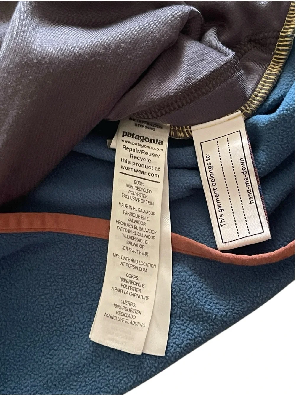 Patagonia Kids L 12 Synchilla Hooded Fleece Jacket Colorblock Full Zip
